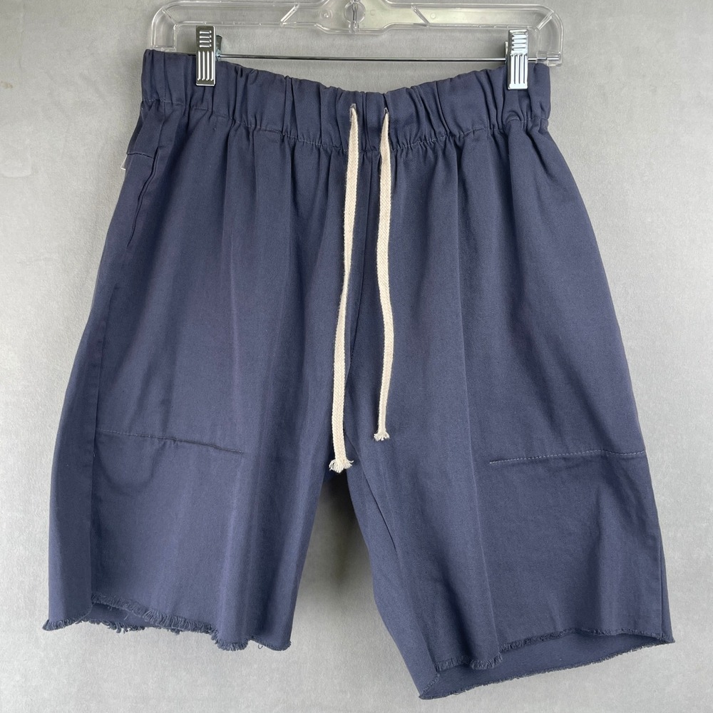 EPTM Mens Navy Blue Raw Hem Drawstring Camp Shorts M Made in USA Streetwear Hike